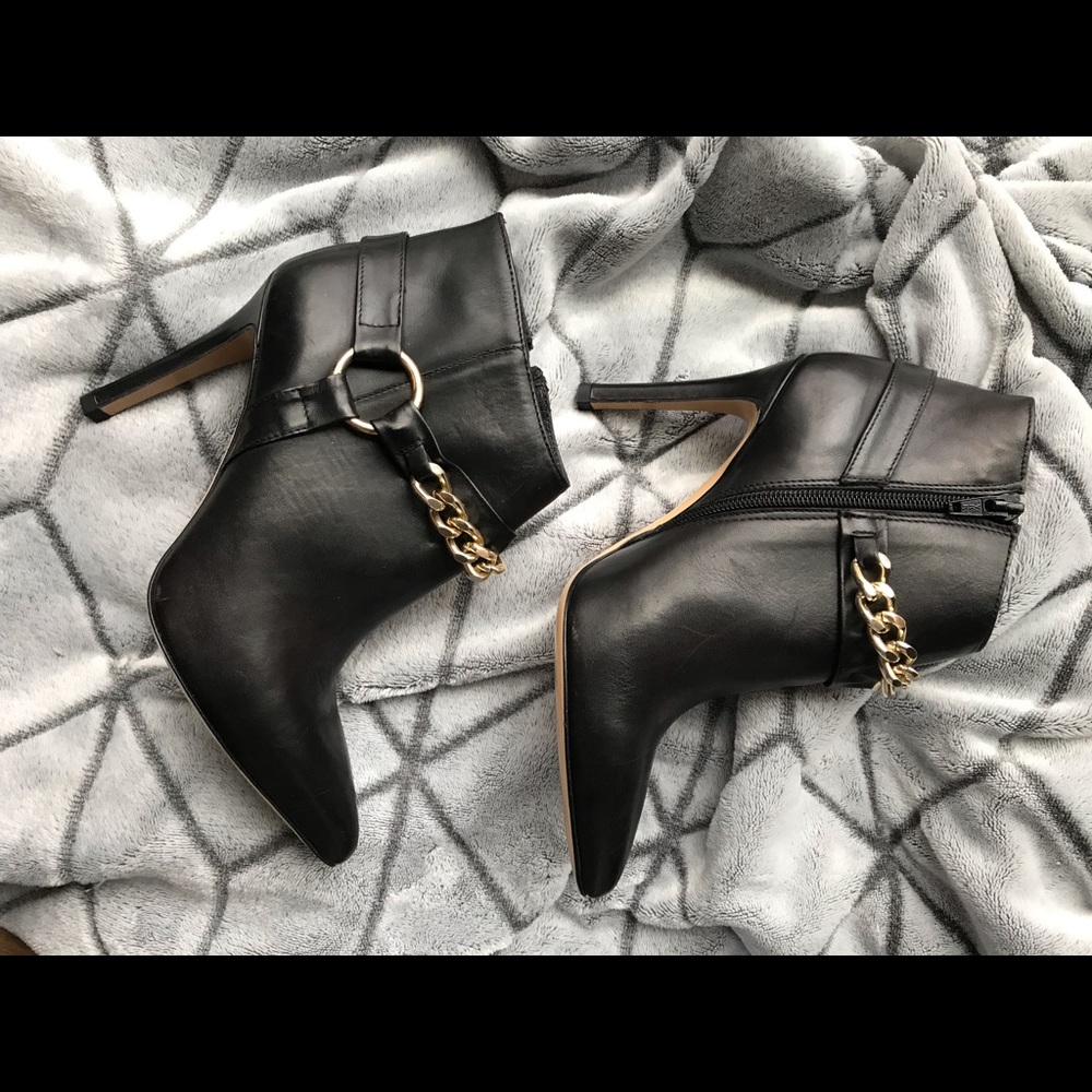 Mivida Black Leather Vero Cuoio Heels